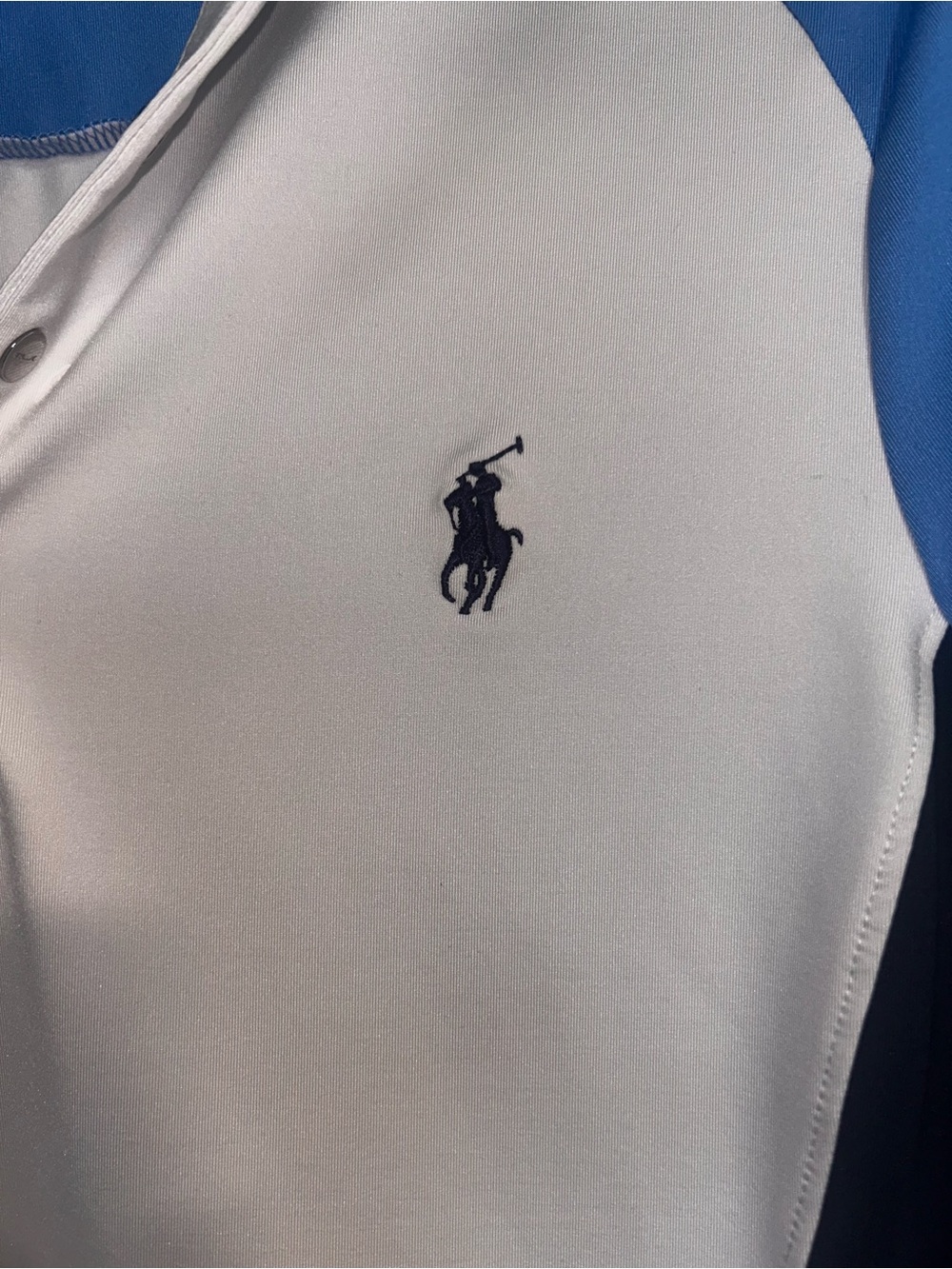 Ralph Lauren RLX Colorblock Polo dress in Light Blue, Navy & White - Picture 5 of 9